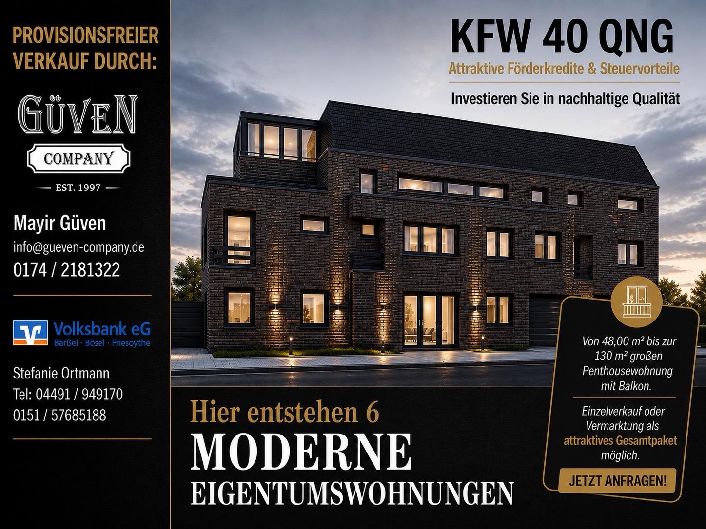 Projekt 6 Eigentumswohnungen nach KfW 40 QNG Standard